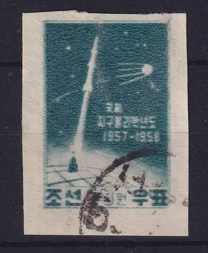 Nordkorea 1958 Rakete und Sputnik Mi.-Nr. 141 B gestempelt
