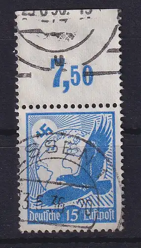 Deutsches Reich 1934 Flugpostmarke 15 Pf Mi.-Nr. 531 Oberrandstück gestempelt