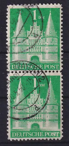 Bizone 1948 Holstentor 1 DM Mi.-Nr. 97 II Hohlkopie - ST von POST fett  O 