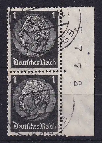 Dt. Reich 1933 Hindenburg 1 Pf Mi.-Nr. 512 senkr. Seitenrandpaar gestempelt