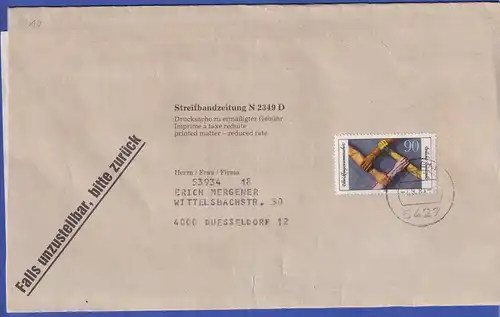 Bund Mi.-Nr. 1103 als EF auf Zeitungsstreifband gestempelt 1981