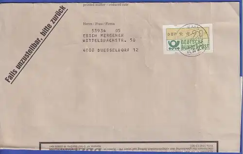 Bund 1981 ATM 90 Pf als EF auf Zeitungsstreifband