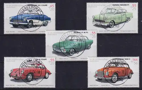Bund 2003 Deutsche Oldtimer Mi.-Nr. 2362-2366 Satz mit Vollstempeln DÜSSELDORF