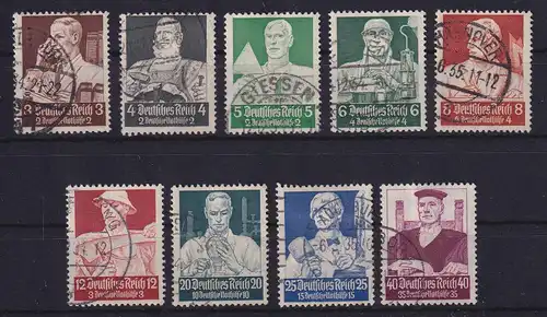 Dt. Reich 1934 Nothilfe - Berufstände Mi.-Nr. 556-564 gestempelt