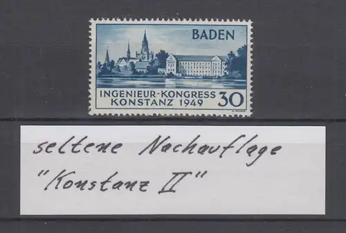 Französische Zone Baden Ingenieurkongess Konstanz, seltene Type II  **