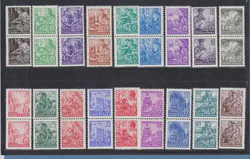 DDR 1953 Dauerserie 5-Jahresplan Mi.-Nr. 362-79 Satz 18 Werte senkr. Paare ** 