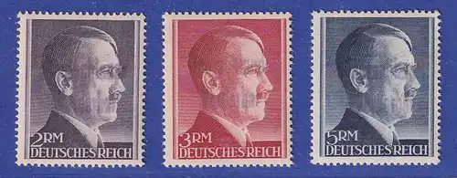 Lokalausgaben Meißen Hitler-Ausgabe mit Handstempelaufdruck Mi.-Nr. 22-24 B ** 