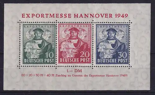 Bizone 1949 Hannover-Messe Mi.-Nr. Block 1 postfrisch **