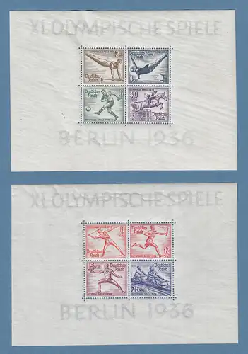 Deutsches Reich, Olympische Spiele 1936 Mi.-Nr. Block 5 und 6, Blockpaar **