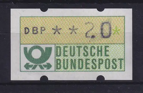 Deutschland ATM Mi.-Nr. 1.1 Wert 20, Null verschwommen **
