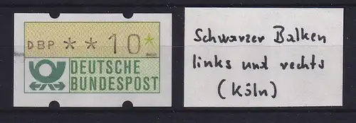 Deutschland ATM Mi.-Nr. 1.1 Abdruck schwarzer Balken links und rechts **