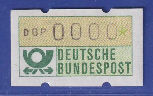 Deutschland ATM Mi.-Nr. 1.1 Testdruck DBP 0000 mit rücks. Zählnummer 2000 !