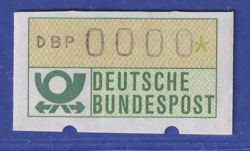 Deutschland ATM Mi.-Nr. 1.1 Testdruck DBP 0000 mit rücks. Zählnummer 2000 