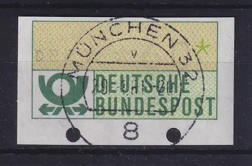 Deutschland ATM Mi.-Nr. 1.1 Löcher unten geschlossen mit O MÜNCHEN 32 29.1.81