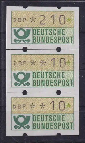 Deutschland ATM Mi.-Nr. 1.1 3er-Streifen 210-10-10, rechts zusammenhängend **