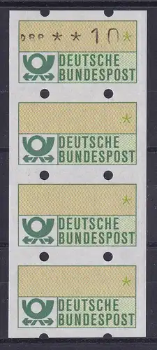 Deutschland ATM Mi.-Nr. 1.1 Viererstreifen 10 und 3x Leerfeld  **