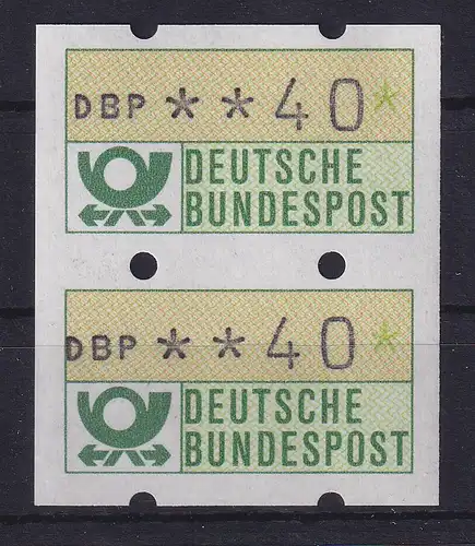 Deutschland ATM Mi.-Nr. 1.1  zusammenhängendes Paar 40 / 40 **