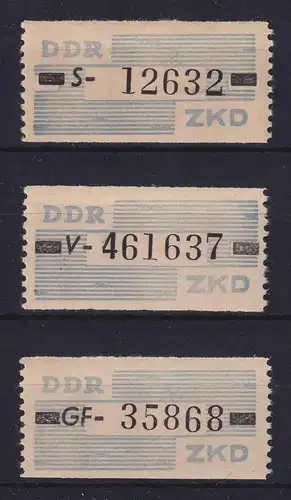 DDR Dienstmarken B Mi.-Nr. 26 S, V und GF Schwerin, Halle/S., Suhl postfrisch **