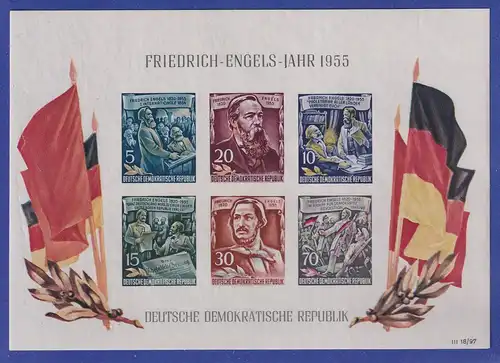 DDR 1955 Friedrich-Engels-Jahr Mi.-Nr Block 13 postfrisch **