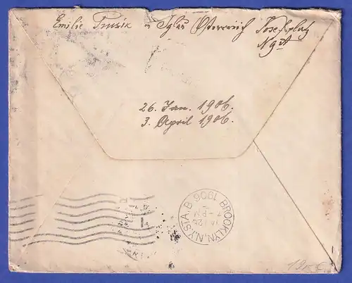 Österreich Brief von Iglau nach New York 1906