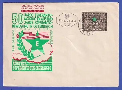 Österreich 1954 - 50 Jahre Esperantobewegung Mi.-Nr. 1005 auf dekorativem FDC