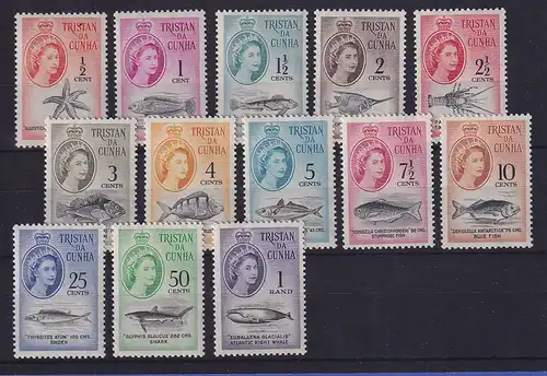 Tristan da Cunha 1961 Meerestiere Rand-Währung Mi.-Nr 42-54 postfrisch **