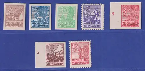 SBZ Mecklenburg-Vorpommern 1946 Abschiedsserie Mi.-Nr. 29-36, Satz 7 Werte ** 