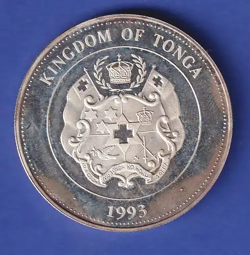 Tonga Silbermünze 1 Pa'anga Hermann Oberth 1993 PP