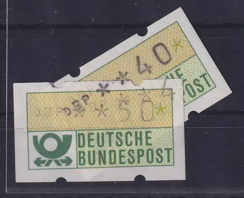 Deutschland ATM Mi.-Nr. 1.1 zwei sich ergänzende Doppel- bzw. Teildrucke **