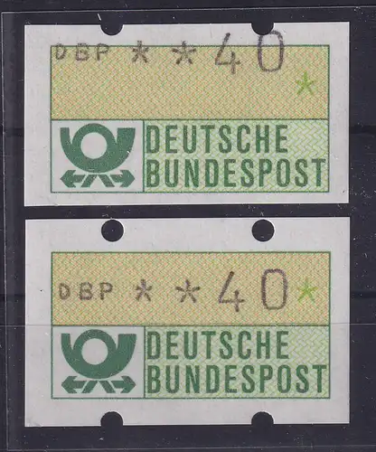 Deutschland ATM Mi.-Nr. 1.1 zwei ergänzende ATM zu klein bzw. zu groß **