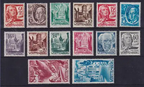 Französische Zone, Württemberg, Mi.-Nr. 14-27 postfrisch **