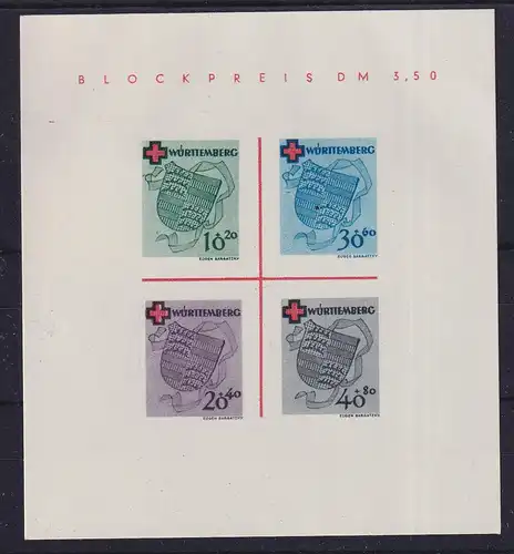 Französische Zone, Württemberg, Landeswappen Block 1 (*)
