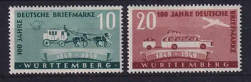 Französische Zone Württemberg 100 Jahre Deutsche Briefmarke Mi.-Nr. 49-50 **