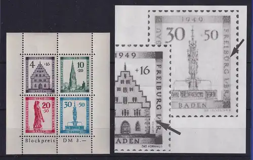 Französische Zone, Baden, Wiederaufbau Freiburg/Br. Block 1 A IV **