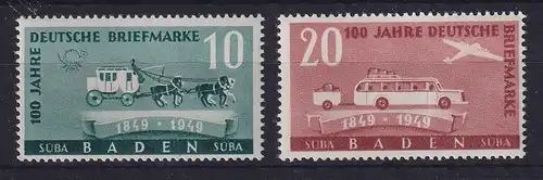 Französische Zone, Baden, 100 Jahre Deutsche Briefmarke Mi.-Nr. 54-55 **