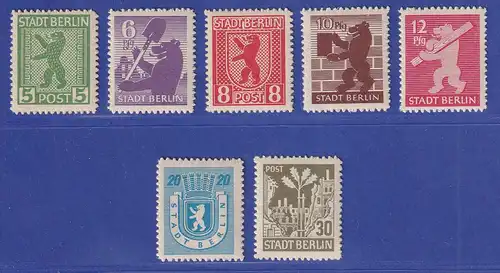 SBZ Berlin und Brandenburg 1945 Bärenausgabe Mi.-Nr. 1-7 B postfrisch ** 