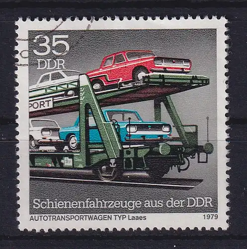 DDR 1979 Eisenbahn-Autotransporter Mi.-Nr. 2417 mit Plattenfehler II gestempelt