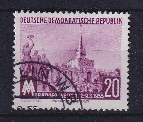 DDR 1955 Leipziger Messe 20 Pf Mi.-Nr. 447 Y I mit Gefälligkeits-O