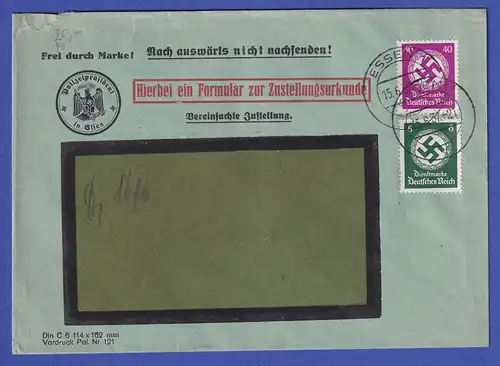 Deutsches Reich 1937 Dienstmarken Mi.-Nr. 135 und 142 auf Fensterbrief