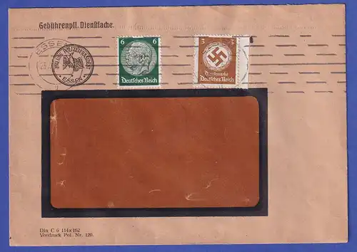 Dt. Reich 1936 Dienstmarke Mi.-Nr.132, Mi.-Nr. 516 m. POL-Lochung a.Fensterbrief