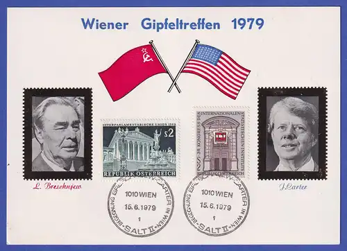 Österreich 1979 Gedenkblatt Wiener Gipfeltreffen Breschnjew /  Carter mit So.-O