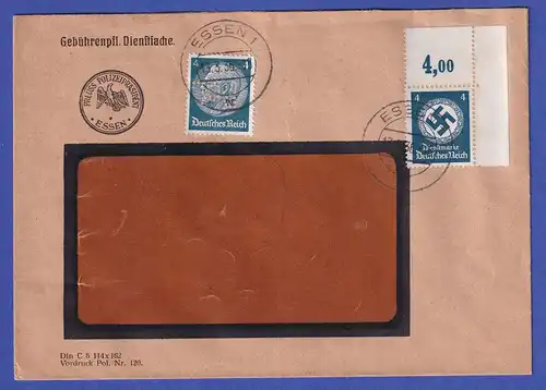 Dt. Reich 1936 Dienstmarke Mi.-Nr.133; Mi.-Nr. 514 m. POL-Lochung a.Fensterbrief
