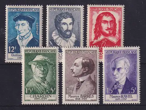 Frankreich 1956 Persönlichkeiten Mi.-Nr. 1094-1099 postfrisch **