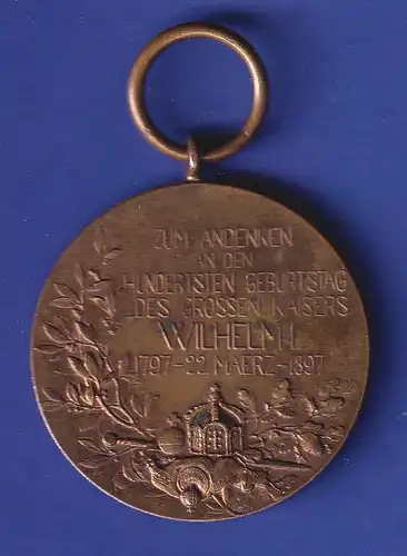 Dt. Reich 1897 Offizielle Erinnerungsmedaille für Kaiser Wilhelm I. Bronze