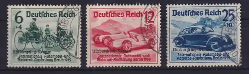 Deutsches Reich 1939 Nürburgring-Rennen Mi.-Nr. 695-697 gestempelt OLDENBURG