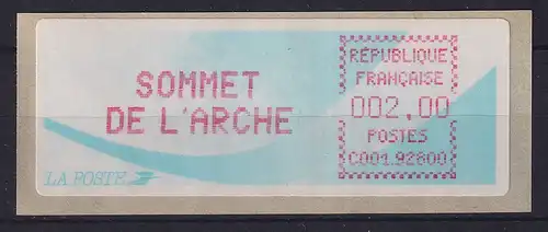 Frankreich 1989 Sonder-ATM SOMMET DE L'ARCHE Wert 2,00 **
