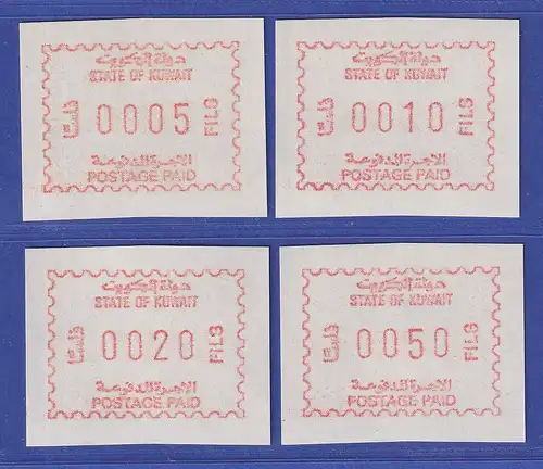 Kuwait 1.Frama-ATM Ausgabe 1984 bräunlichrot Mi.-Nr. 1b Satz 5-10-20-50 ** 