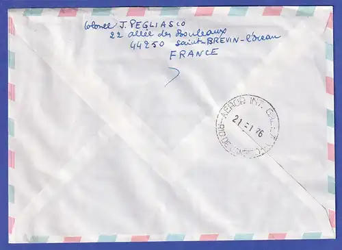 Frankreich 21.1.1976 Concorde erster Linienflug Brief gelaufen nach Rio de Jan.