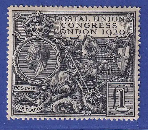 Großbritannien 1929 Weltpostkongress Hl. Georg 1 Pound Mi.-Nr. 174 ungebraucht *