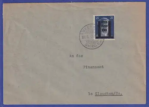 Lokalausgaben Glauchau 1945 Mi.-Nr. 13 auf Brief von Meerane nach Glauchau